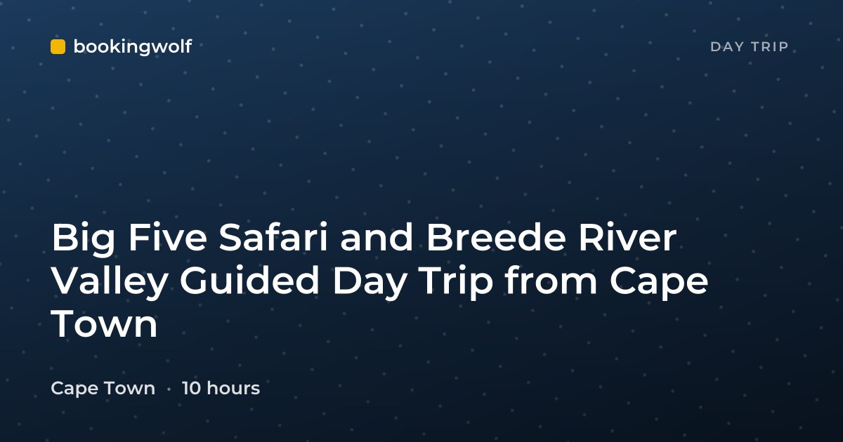 Big Five Safari and Breede River Valley Guided Day Trip from Cape Town