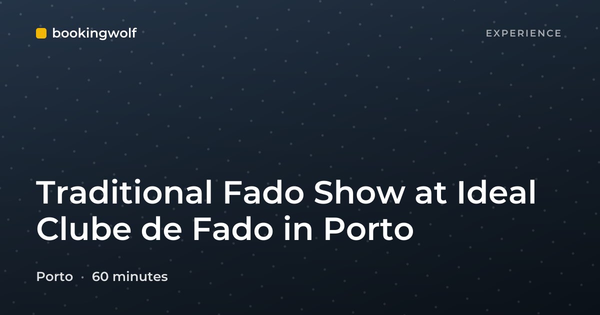 Traditional Fado Show at Ideal Clube de Fado in Porto
