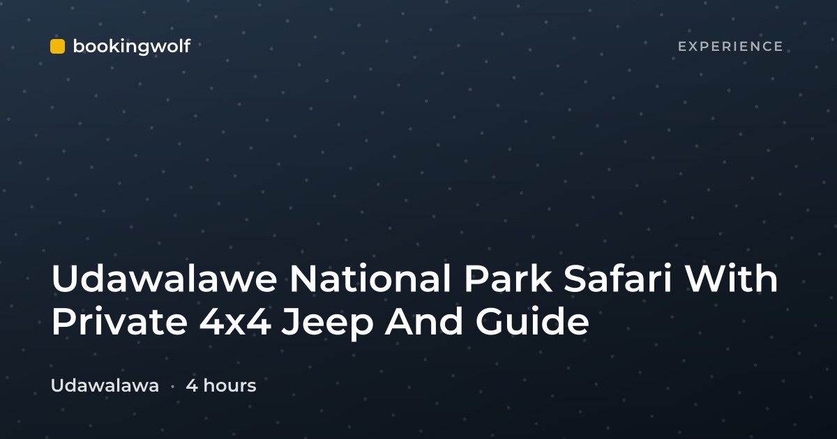 Udawalawe National Park Safari With Private 4x4 Jeep And Guide