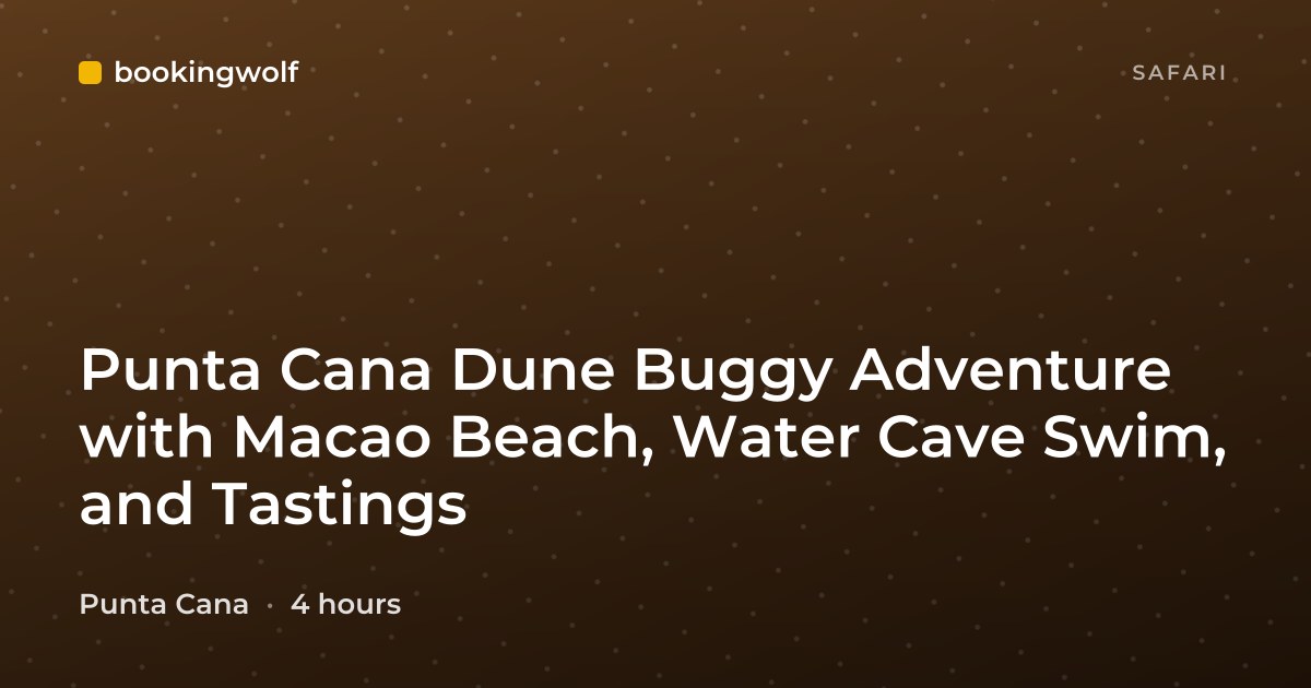 Punta Cana Dune Buggy Adventure with Macao Beach, Water Cave Swim, and Tastings
