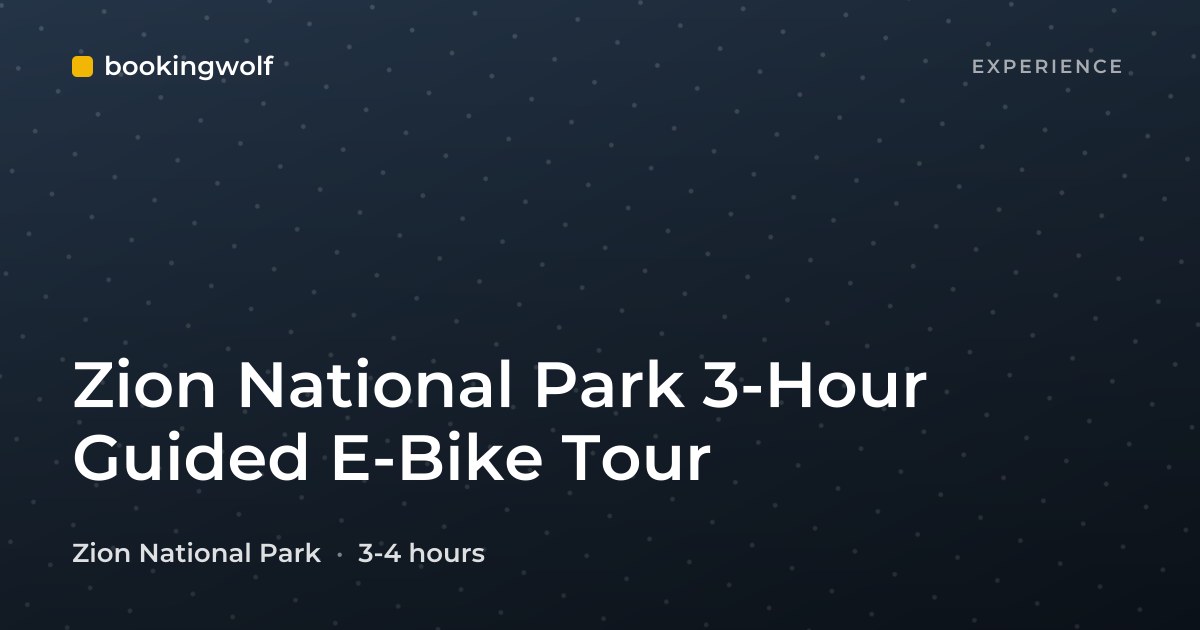 Zion National Park 3-Hour Guided E-Bike Tour