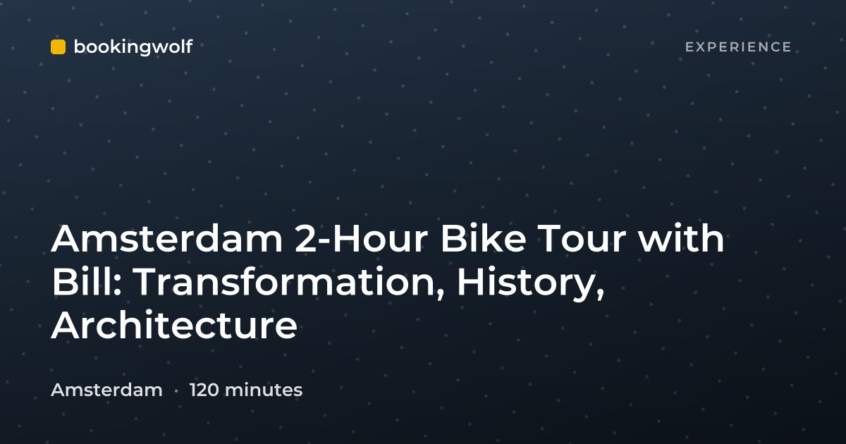 Amsterdam 2-Hour Bike Tour with Bill: Transformation, History, Architecture