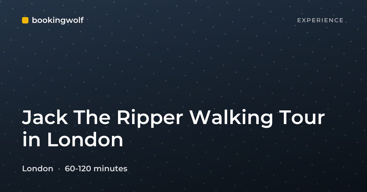 Jack The Ripper Walking Tour in London