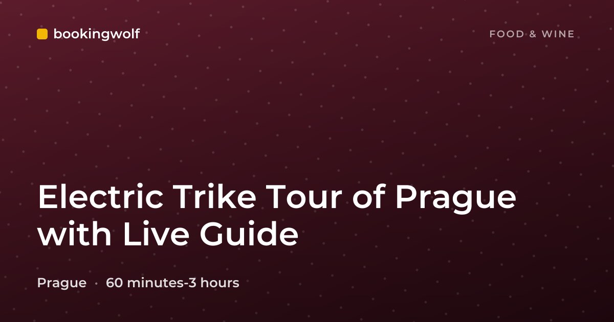 Electric Trike Tour of Prague with Live Guide