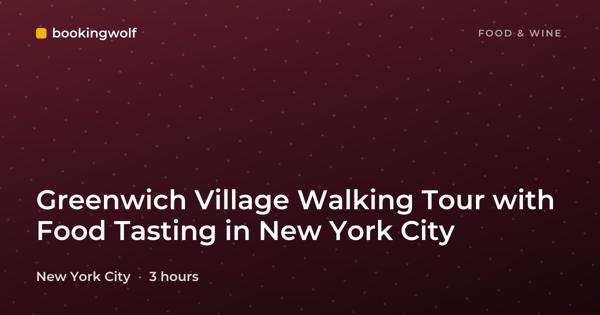 Greenwich Village Walking Tour with Food Tasting in New York City