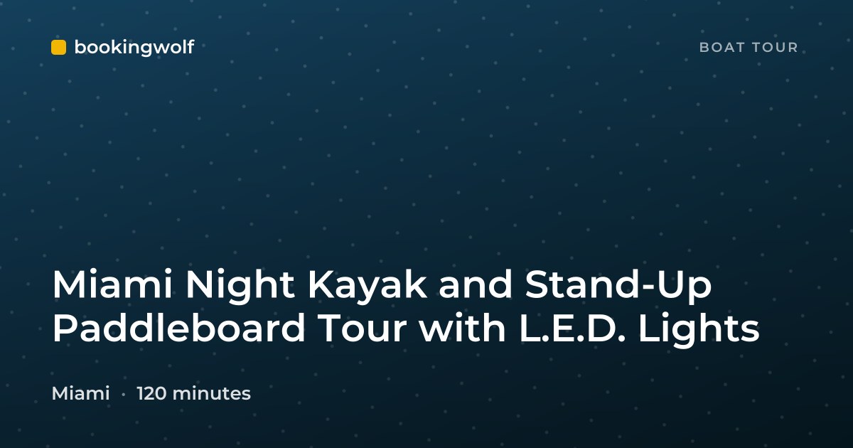 Miami Night Kayak and Stand-Up Paddleboard Tour with L.E.D. Lights