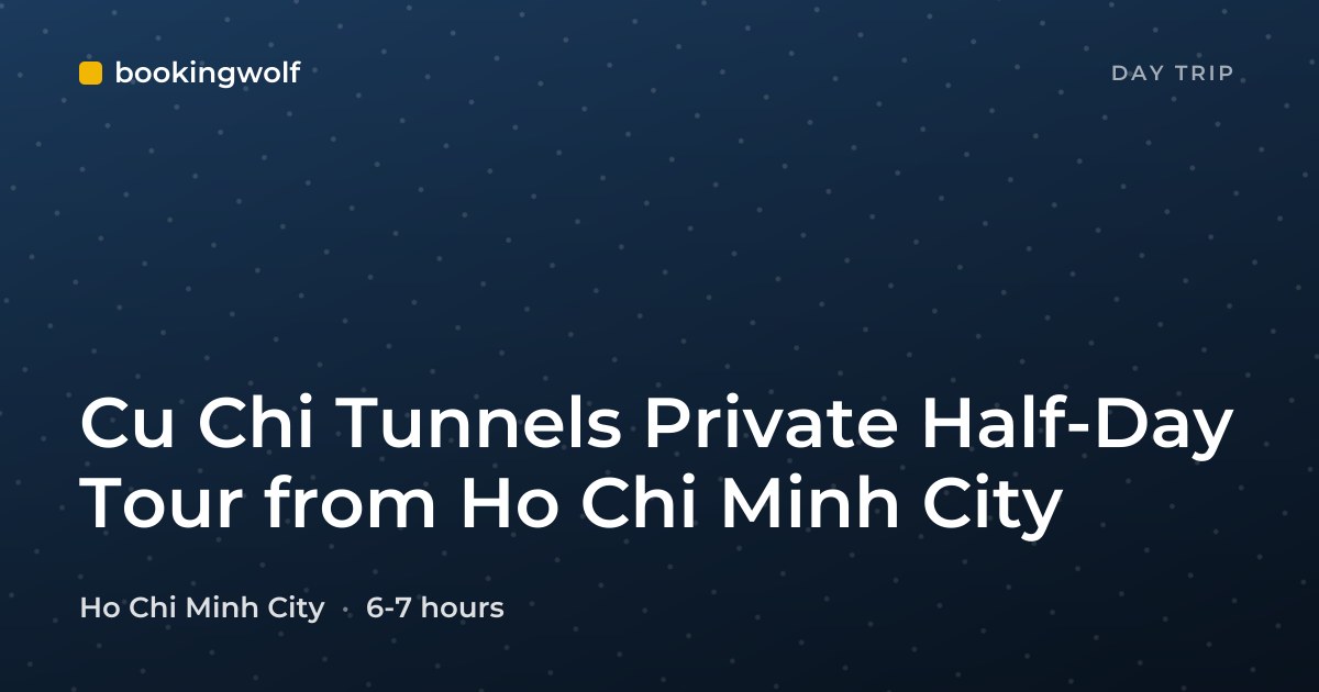 Cu Chi Tunnels Private Half-Day Tour from Ho Chi Minh City