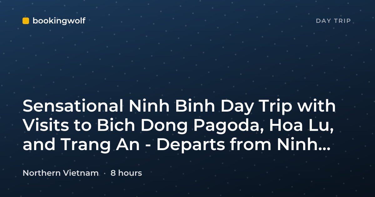 Sensational Ninh Binh Day Trip with Visits to Bich Dong Pagoda, Hoa Lu, and Trang An - Departs from Ninh Binh