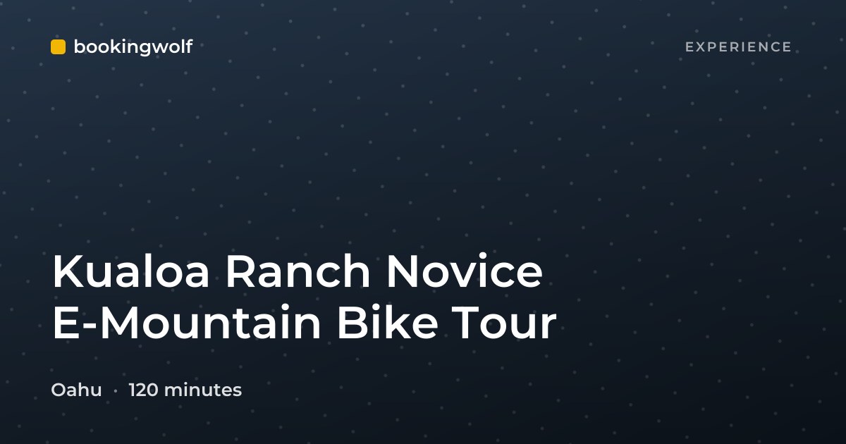Kualoa Ranch Novice E-Mountain Bike Tour