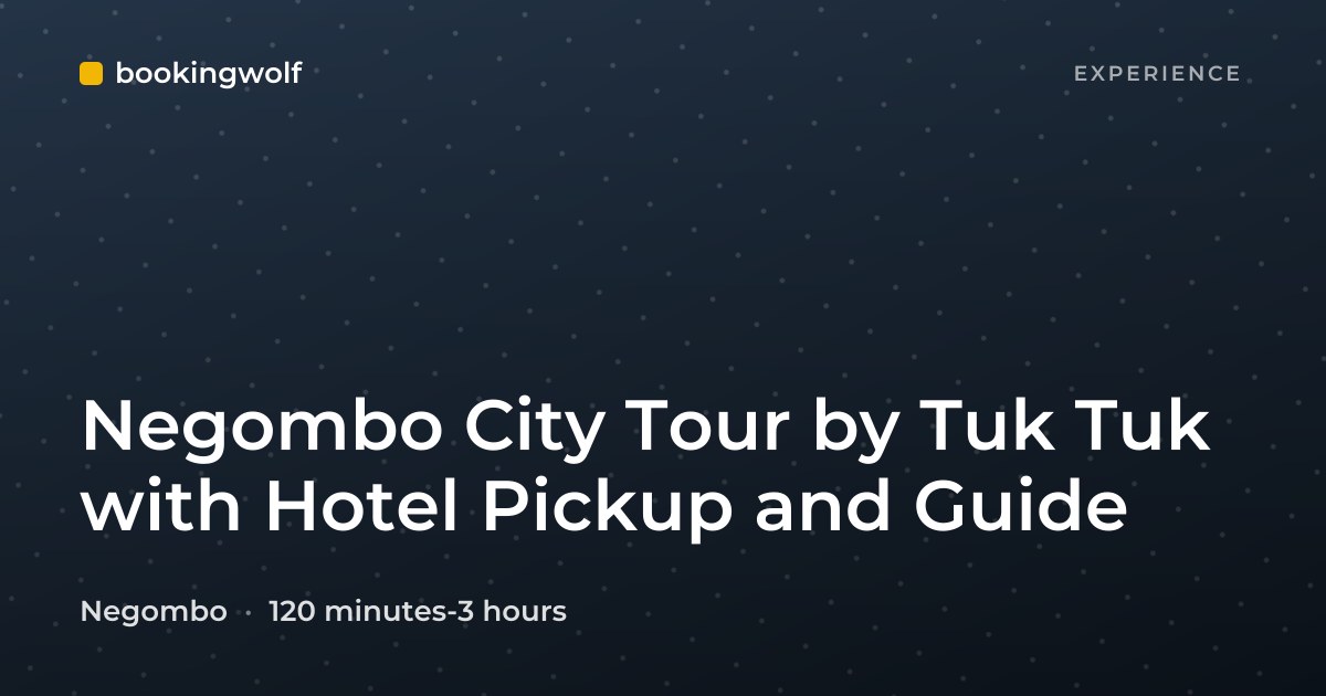 Negombo City Tour by Tuk Tuk with Hotel Pickup and Guide