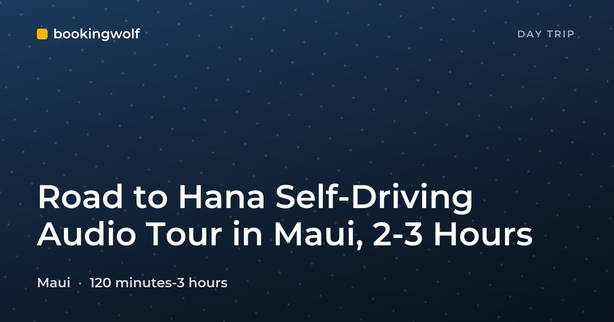 Road to Hana Self-Driving Audio Tour in Maui, 2-3 Hours