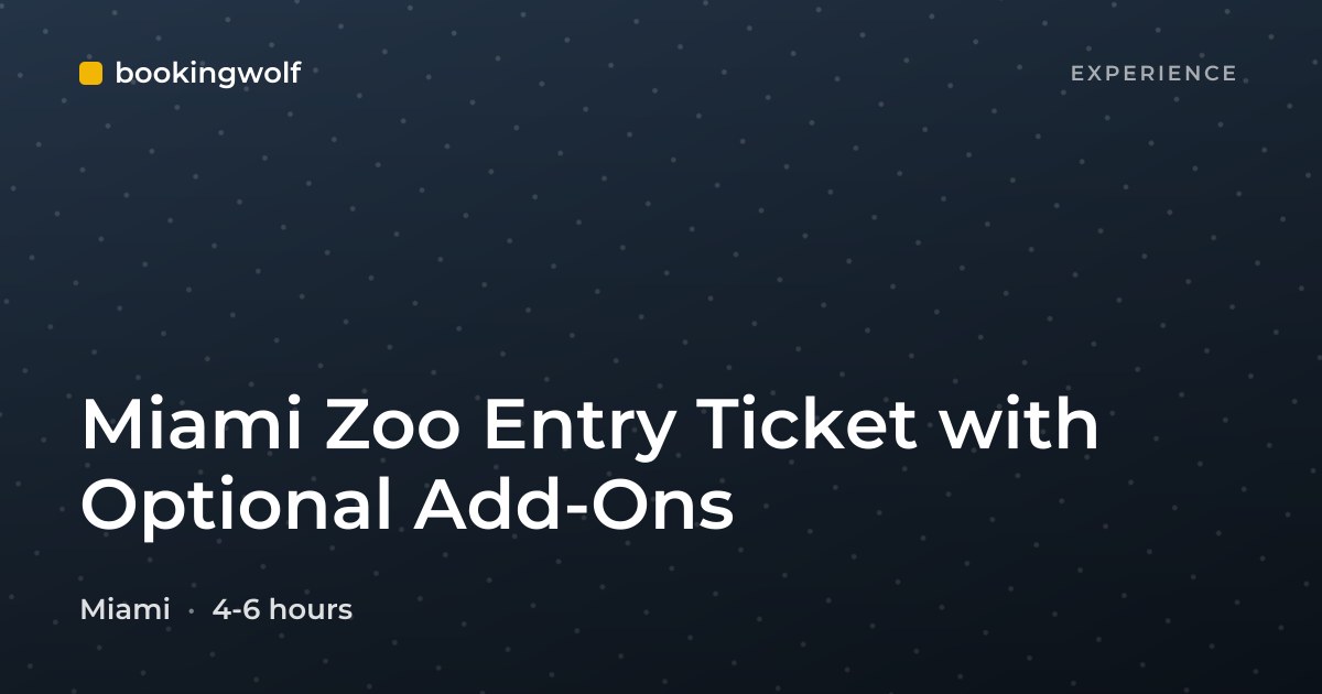 Miami Zoo Entry Ticket with Optional Add-Ons