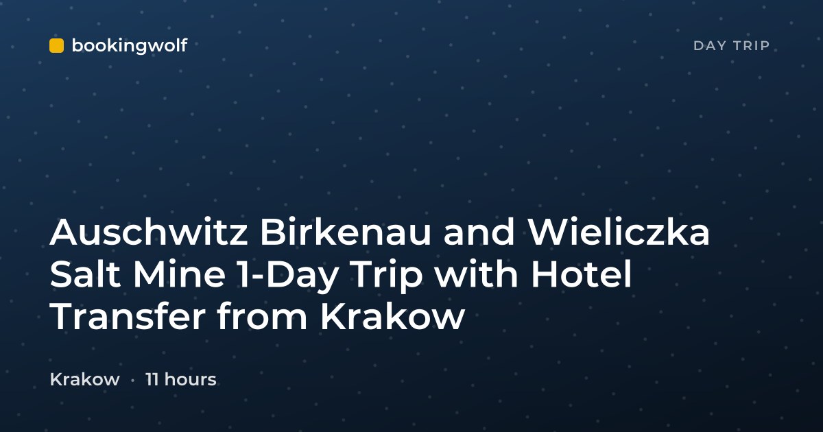 Auschwitz Birkenau and Wieliczka Salt Mine 1-Day Trip with Hotel Transfer from Krakow