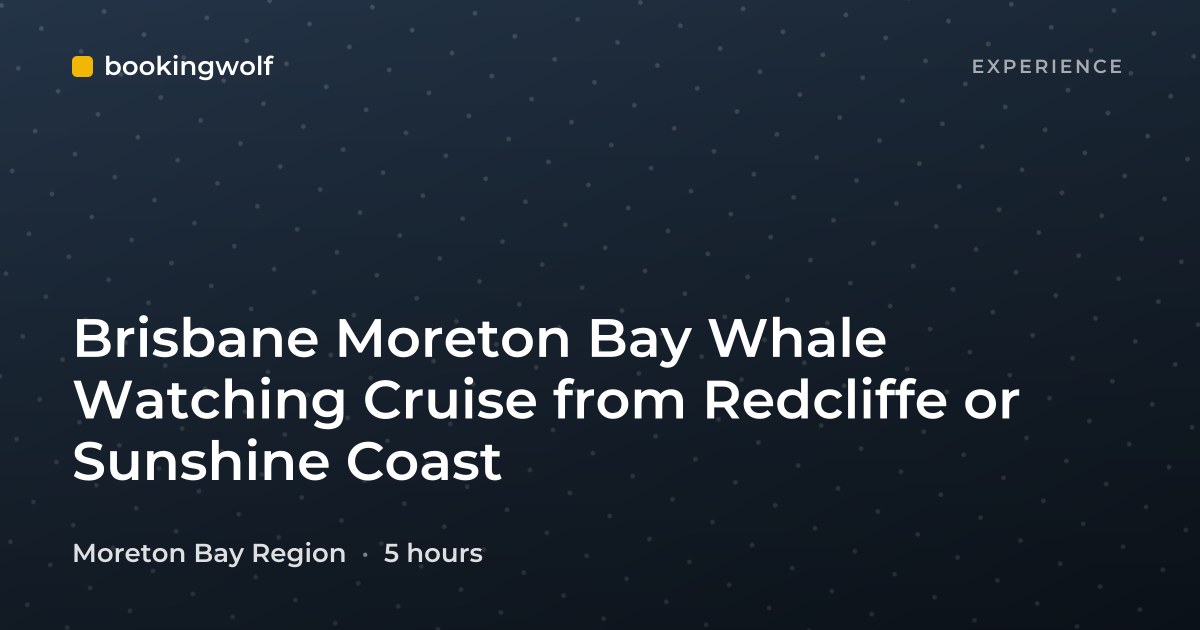 Brisbane Moreton Bay Whale Watching Cruise from Redcliffe or Sunshine Coast