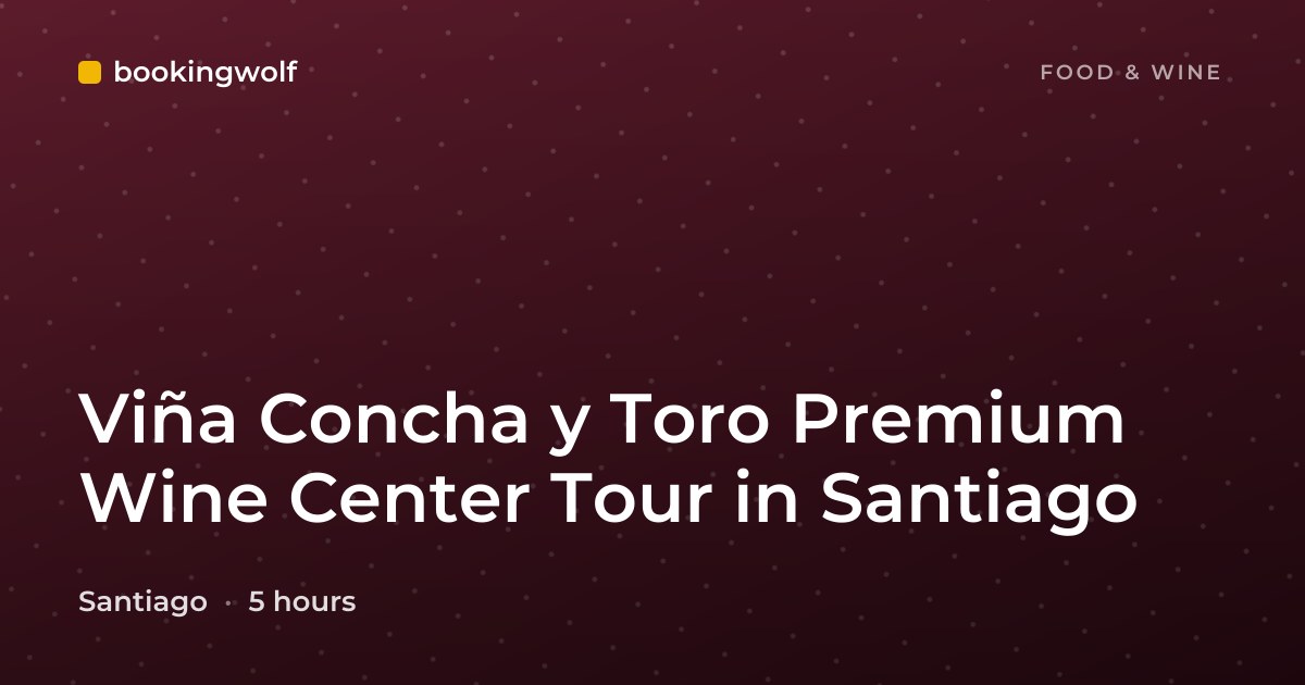 Viña Concha y Toro Premium Wine Center Tour in Santiago