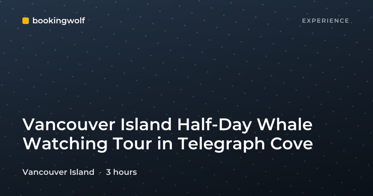 Vancouver Island Half-Day Whale Watching Tour in Telegraph Cove