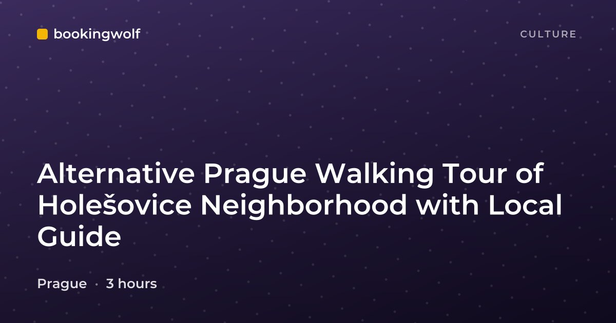 Alternative Prague Walking Tour of Holešovice Neighborhood with Local Guide