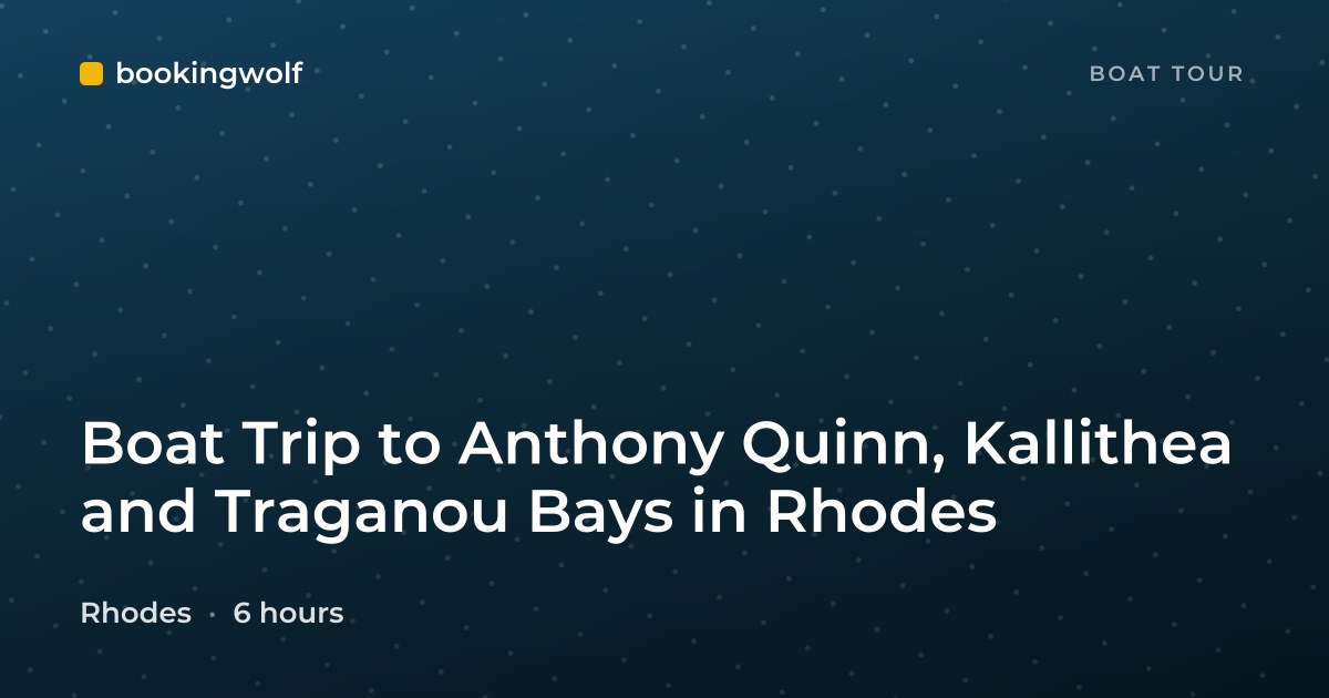 Boat Trip to Anthony Quinn, Kallithea and Traganou Bays in Rhodes