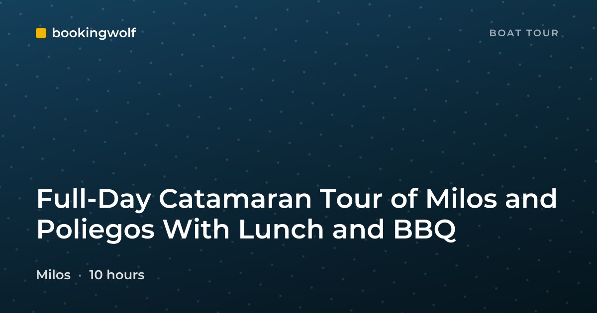 Full-Day Catamaran Tour of Milos and Poliegos With Lunch and BBQ
