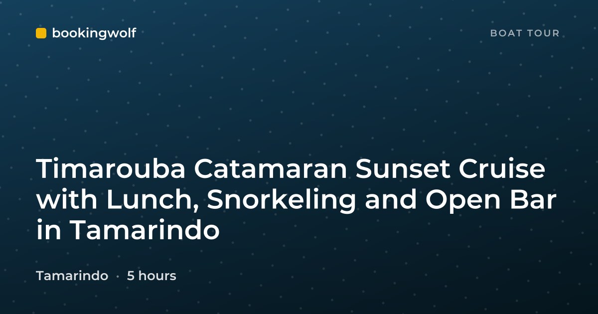 Timarouba Catamaran Sunset Cruise with Lunch, Snorkeling and Open Bar in Tamarindo