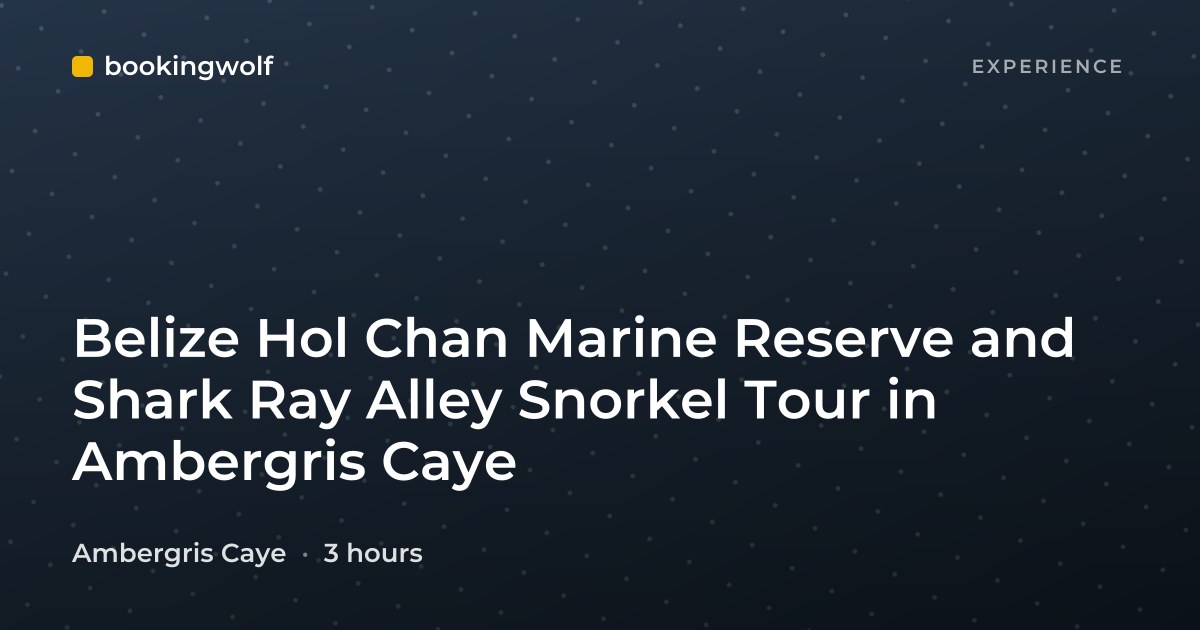 Belize Hol Chan Marine Reserve and Shark Ray Alley Snorkel Tour in Ambergris Caye