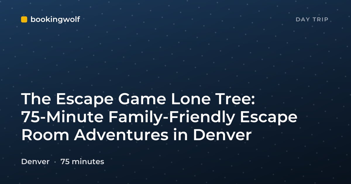 The Escape Game Lone Tree: 75-Minute Family-Friendly Escape Room Adventures in Denver