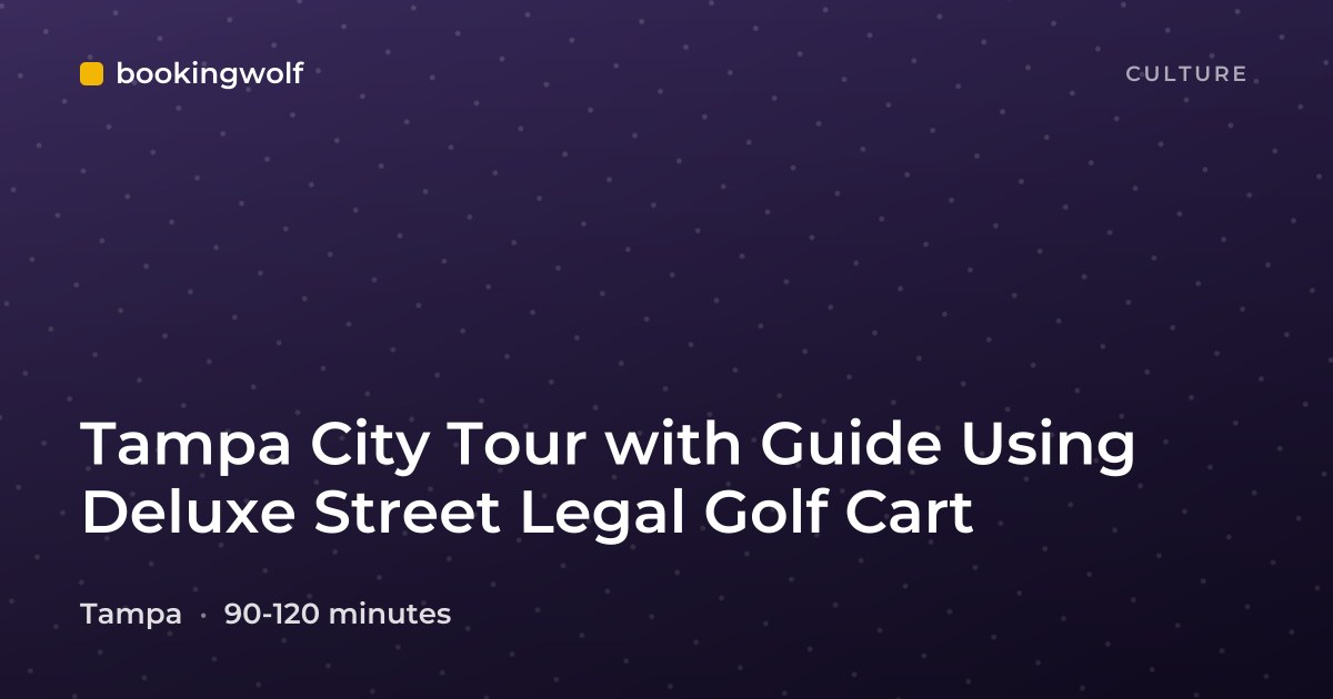 Tampa City Tour with Guide Using Deluxe Street Legal Golf Cart