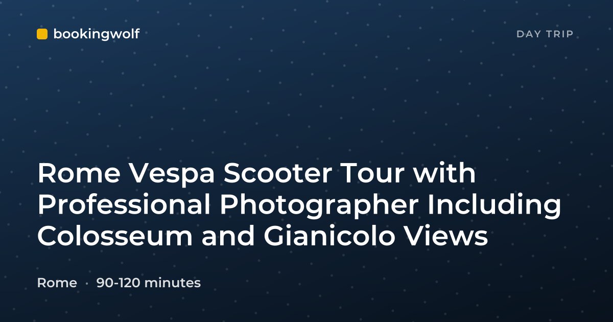 Rome Vespa Scooter Tour with Professional Photographer Including Colosseum and Gianicolo Views
