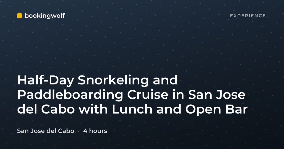 Half-Day Snorkeling and Paddleboarding Cruise in San Jose del Cabo with Lunch and Open Bar
