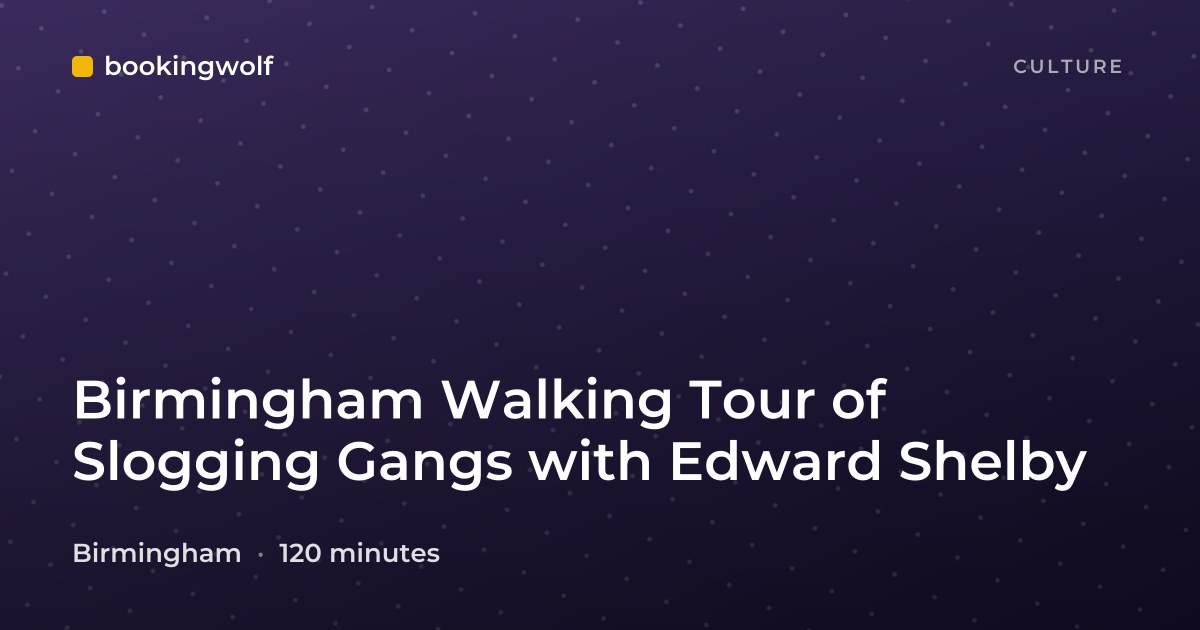 Birmingham Walking Tour of Slogging Gangs with Edward Shelby