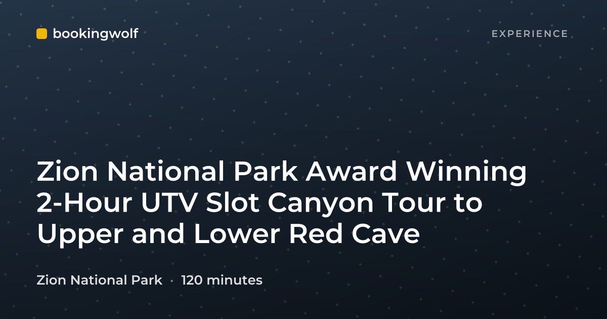 Zion National Park Award Winning 2-Hour UTV Slot Canyon Tour to Upper and Lower Red Cave