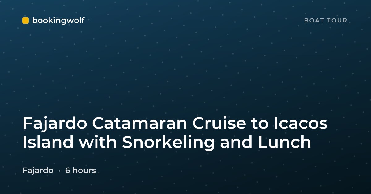 Fajardo Catamaran Cruise to Icacos Island with Snorkeling and Lunch