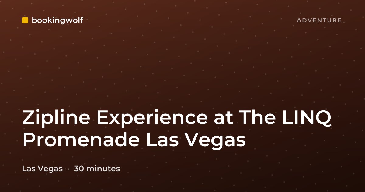 Zipline Experience at The LINQ Promenade Las Vegas
