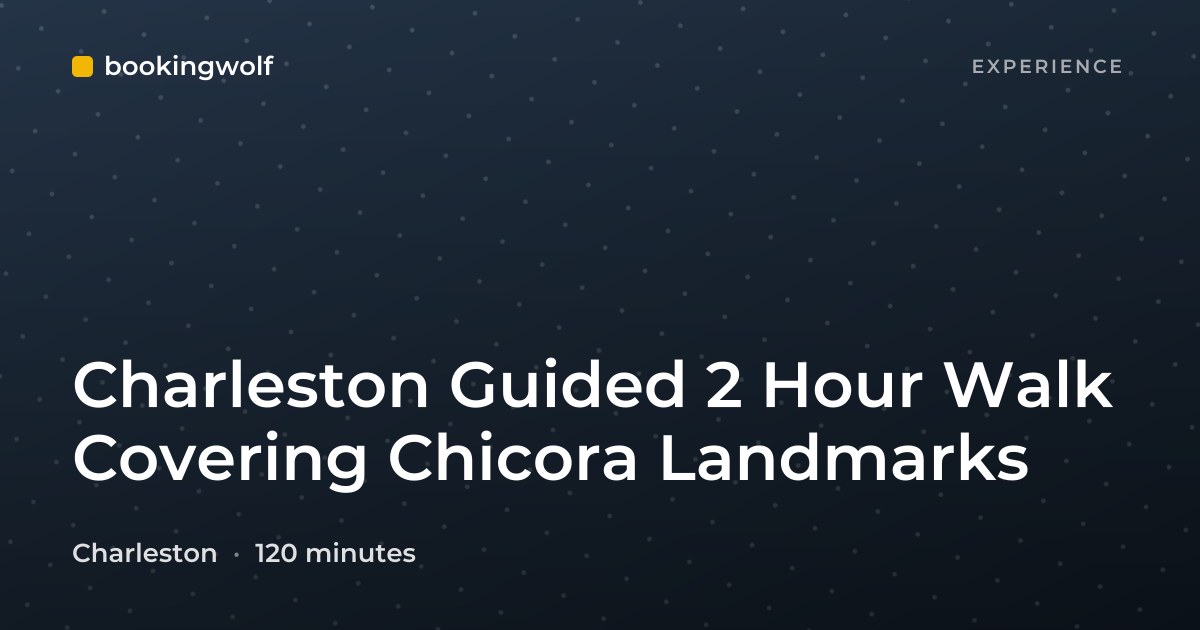Charleston Guided 2 Hour Walk Covering Chicora Landmarks