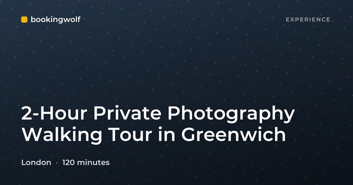 2-Hour Private Photography Walking Tour in Greenwich