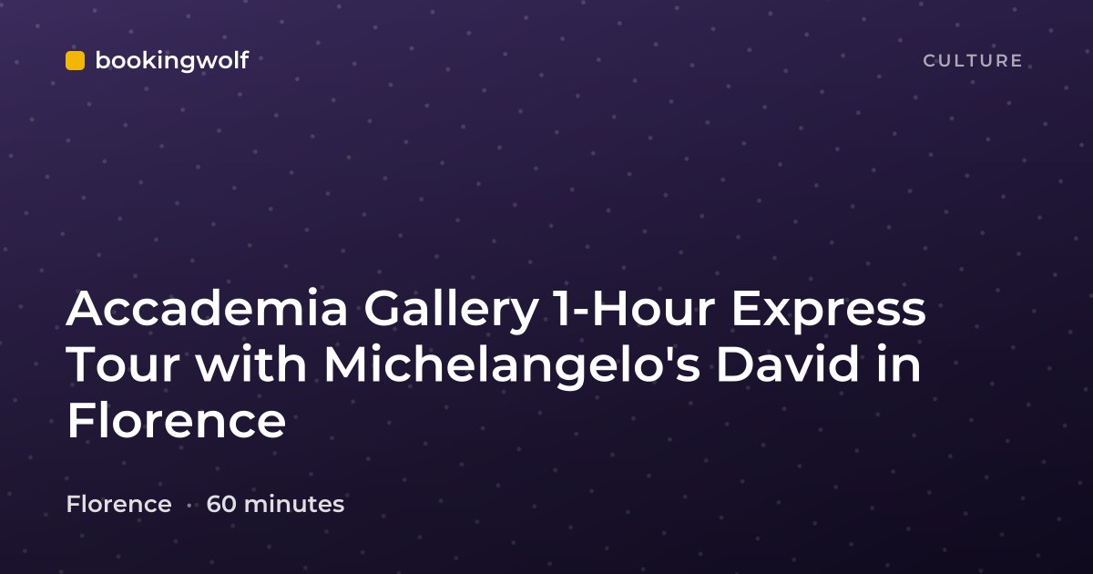 Accademia Gallery 1-Hour Express Tour with Michelangelo's David in Florence