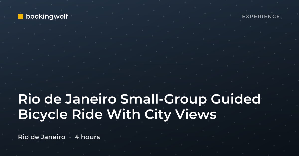 Rio de Janeiro Small-Group Guided Bicycle Ride With City Views