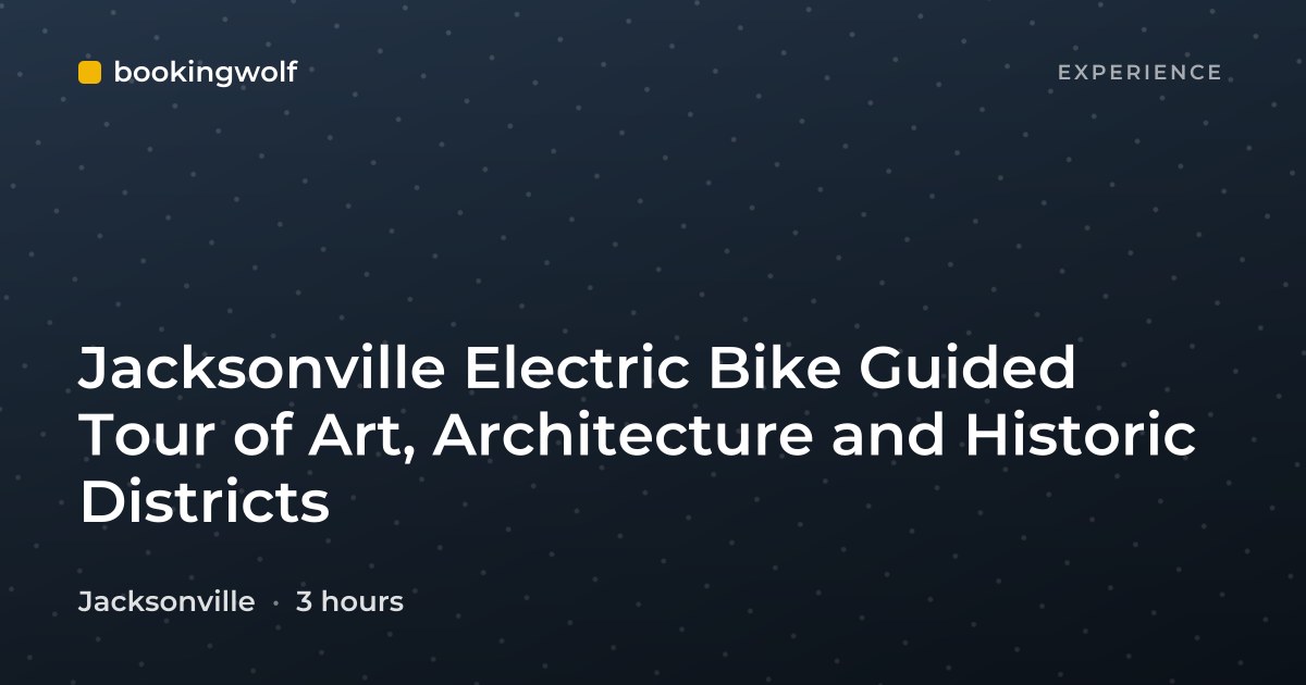 Jacksonville Electric Bike Guided Tour of Art, Architecture and Historic Districts