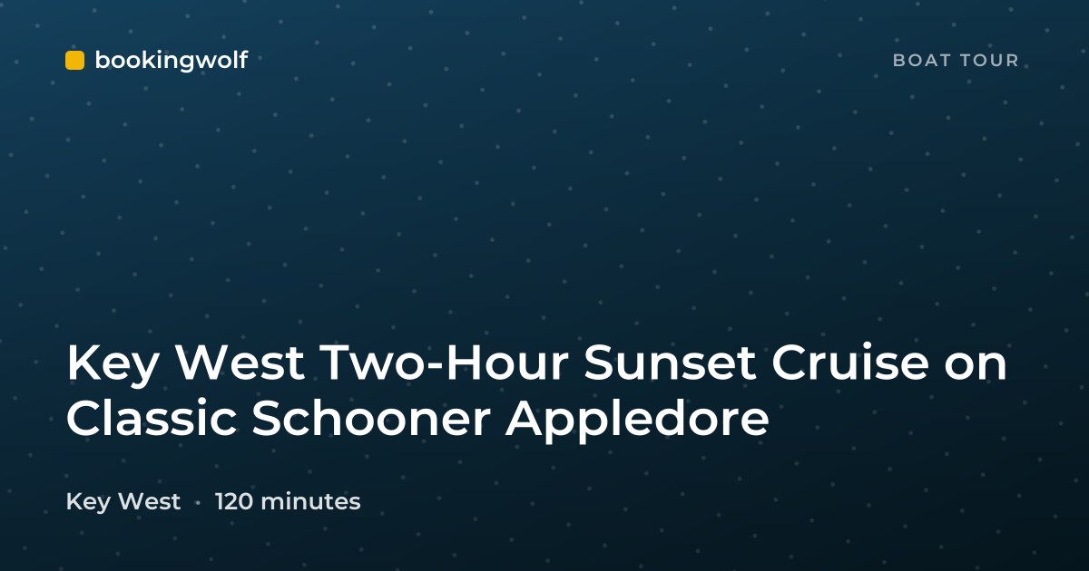 Key West Two-Hour Sunset Cruise on Classic Schooner Appledore