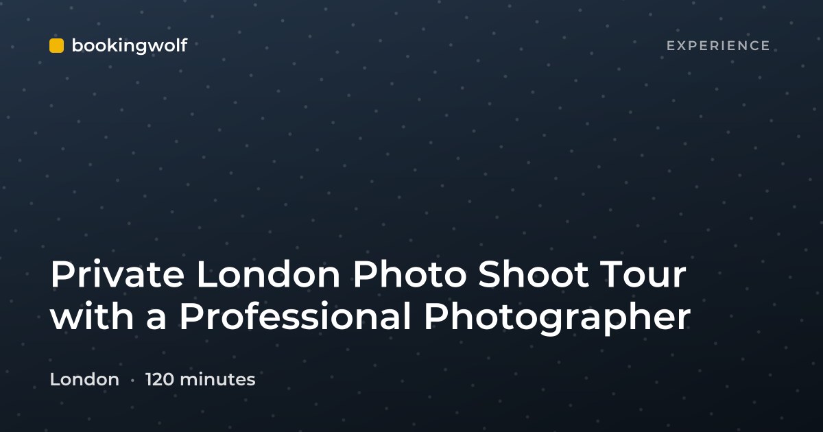 Private London Photo Shoot Tour with a Professional Photographer