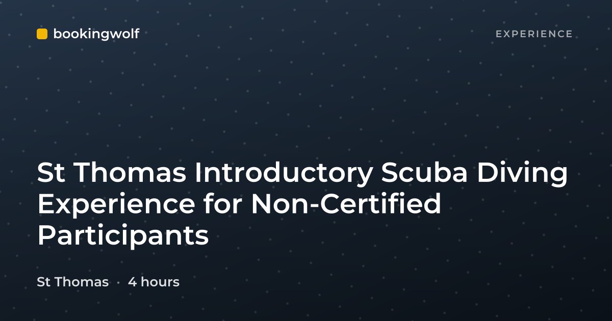 St Thomas Introductory Scuba Diving Experience for Non-Certified Participants