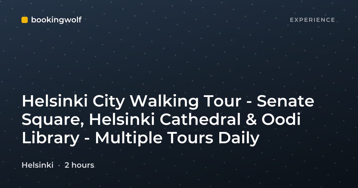 Helsinki City Walking Tour - Senate Square, Helsinki Cathedral & Oodi Library - Multiple Tours Daily