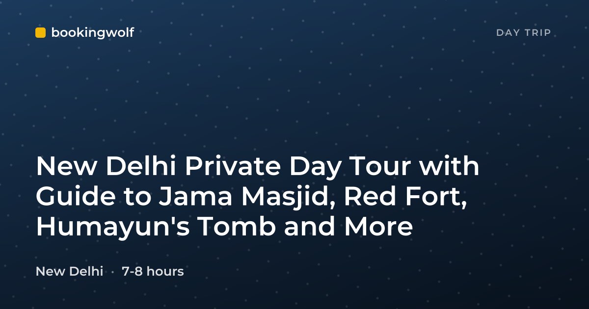 New Delhi Private Day Tour with Guide to Jama Masjid, Red Fort, Humayun's Tomb and More