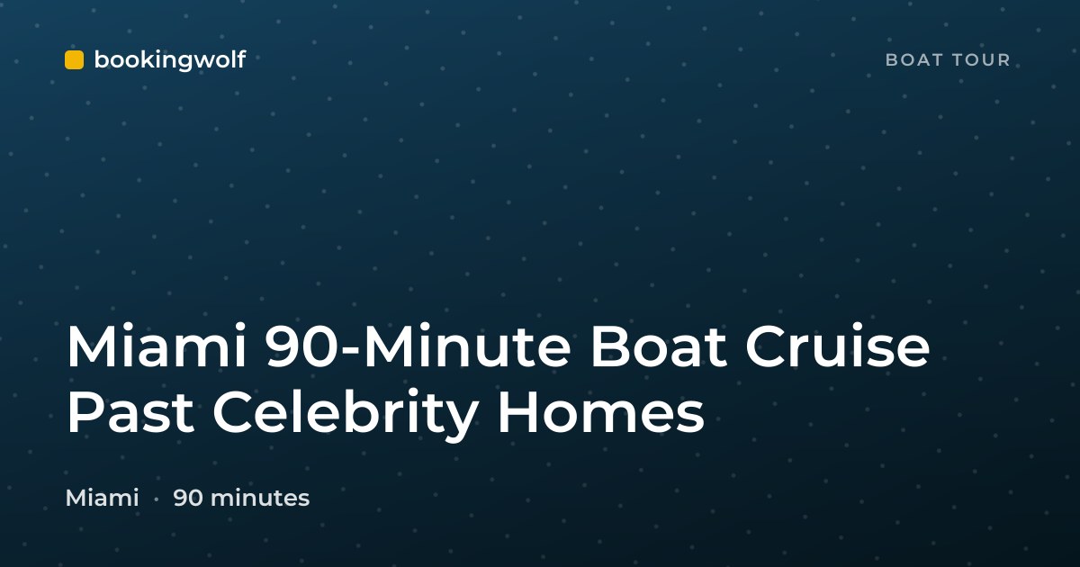 Miami 90-Minute Boat Cruise Past Celebrity Homes