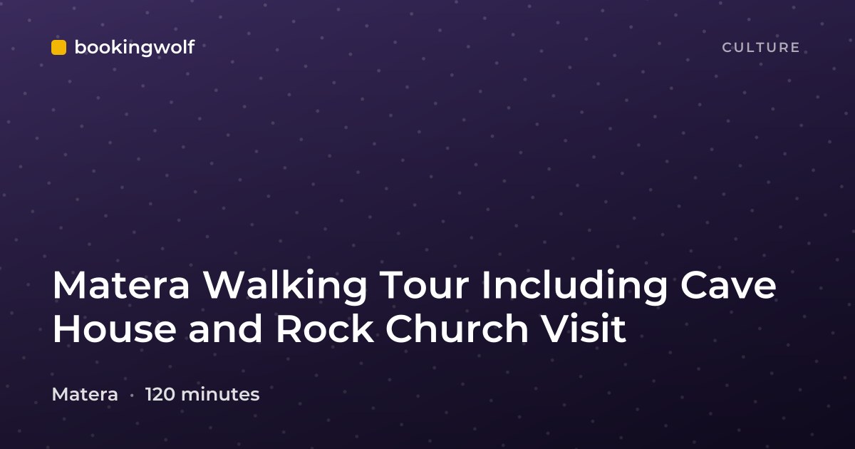 Matera Walking Tour Including Cave House and Rock Church Visit