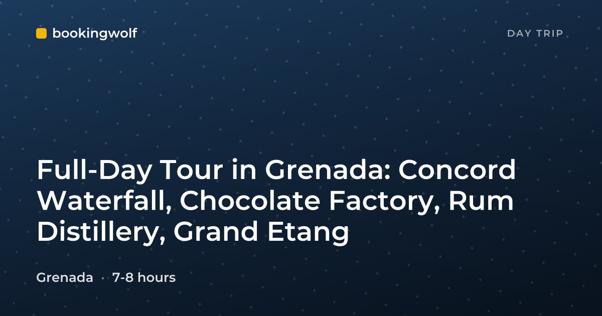 Full-Day Tour in Grenada: Concord Waterfall, Chocolate Factory, Rum Distillery, Grand Etang