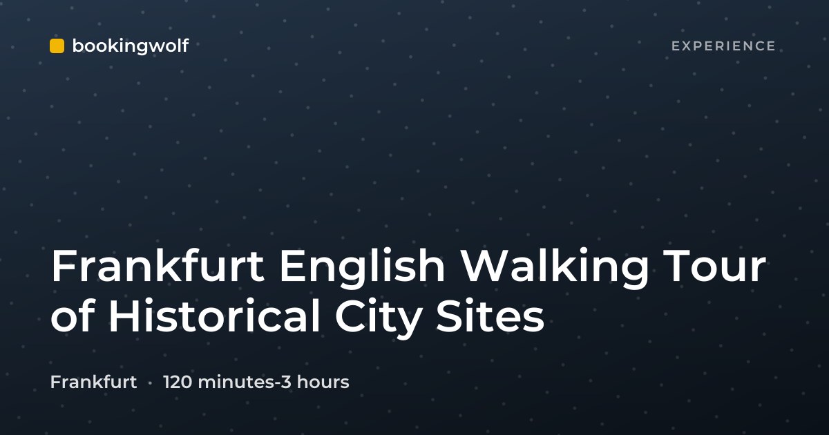 Frankfurt English Walking Tour of Historical City Sites