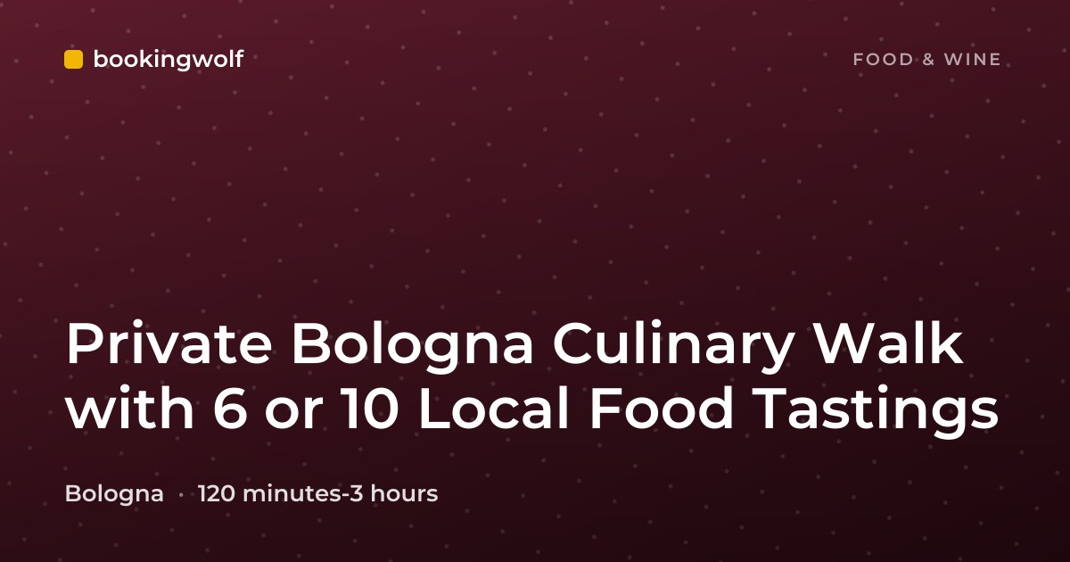 Private Bologna Culinary Walk with 6 or 10 Local Food Tastings