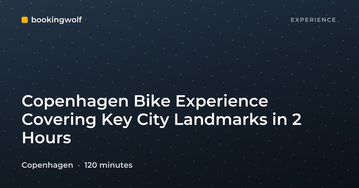 Copenhagen Bike Experience Covering Key City Landmarks in 2 Hours