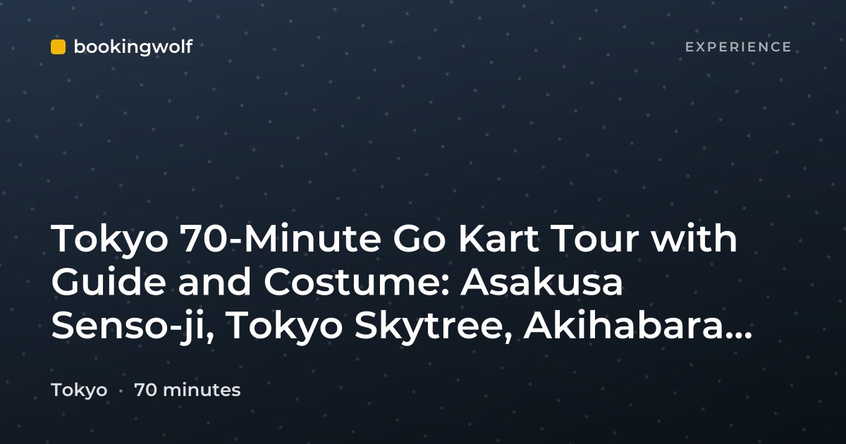 Tokyo 70-Minute Go Kart Tour with Guide and Costume: Asakusa Senso-ji, Tokyo Skytree, Akihabara (IDP Required)